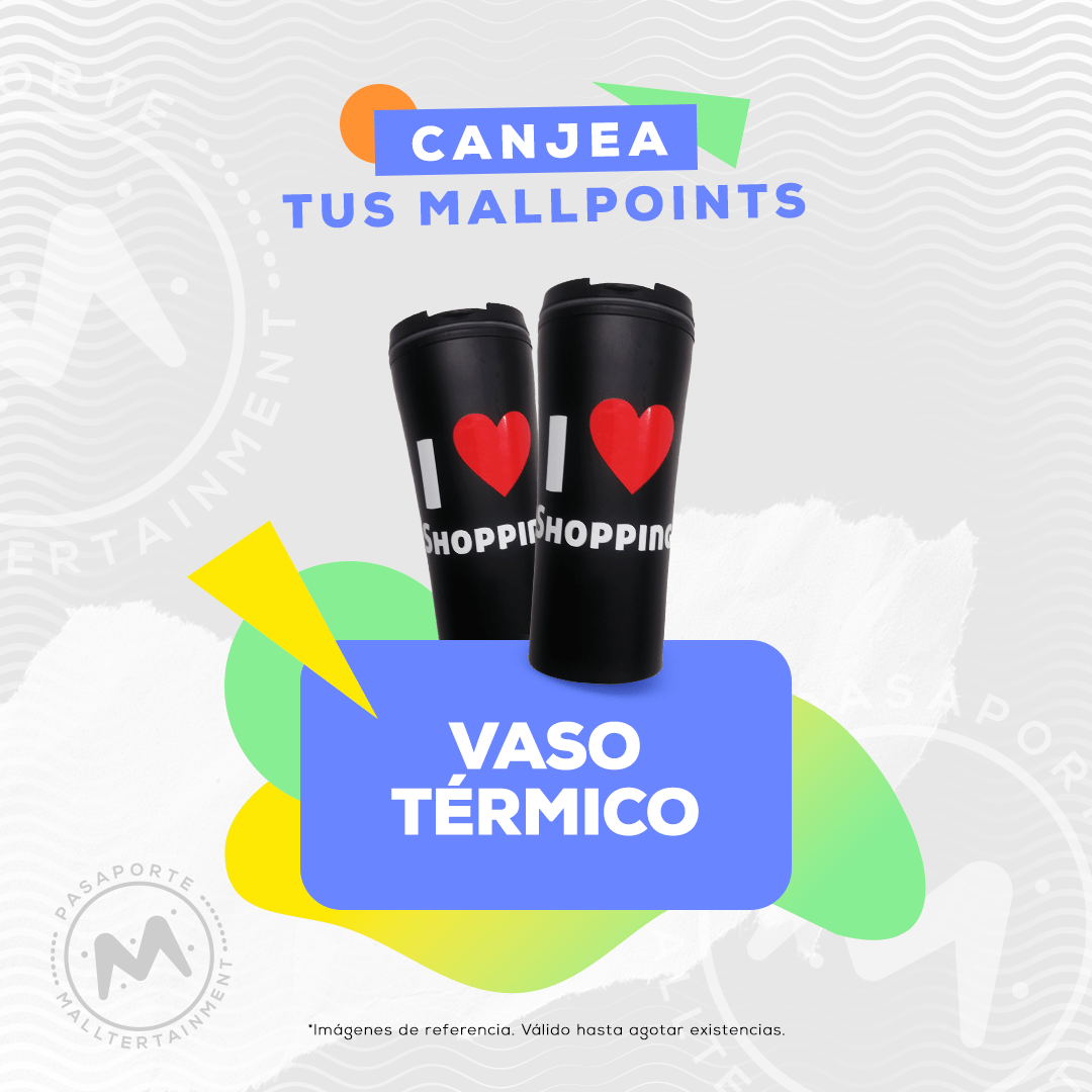 Vaso térmico metálico I love shopping.